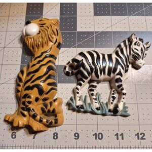 Burwood Products Animal Plaque Zebra Tiger
